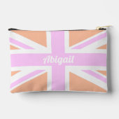 EU Jack / UK Flag in Girly Pink & Orange Zubehörtasche (Rückseite)