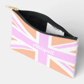 EU Jack / UK Flag in Girly Pink & Orange Zubehörtasche (Offen)
