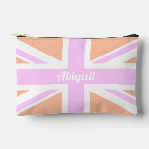 EU Jack / UK Flag in Girly Pink & Orange Zubehörtasche