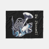 Eu Phoned Funny Euphonium Frog Music Band Pun Fleecedecke (Vorderseite (Horizontal))