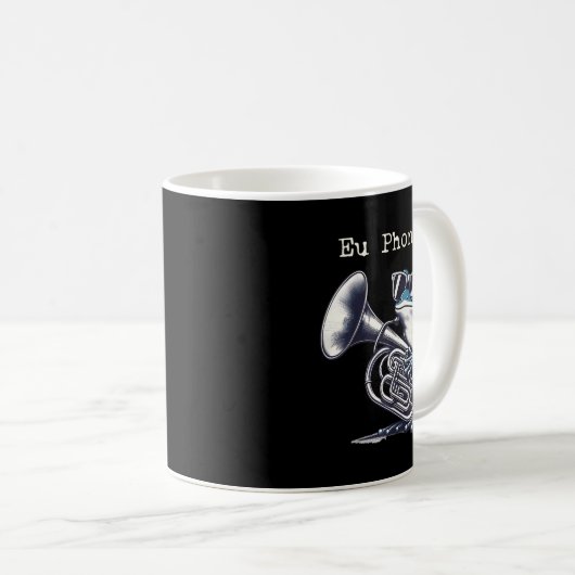 Eu Phoned Funny Euphonium Frog Music Band Pun Kaffeetasse (VorderseiteRechts)