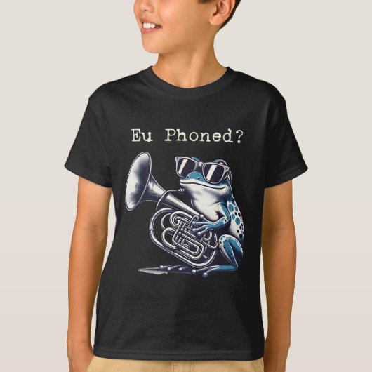 Eu Phoned Funny Euphonium Frog Music Band Pun T-Shirt (Vorderseite)
