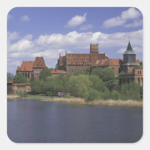 EU, Polen, Pomerania, Malbork. Europas Quadratischer Aufkleber