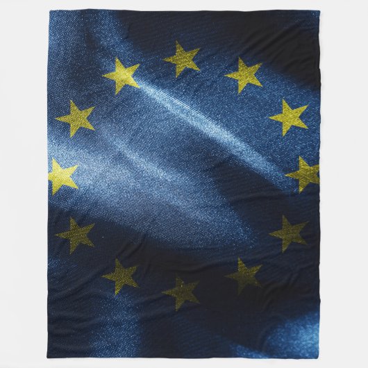 EU-Seidenflagge Fleecedecke (Vorderseite)