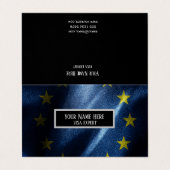 EU-Seidenflagge Visitenkarten (Außenseite Aufgefaltet)