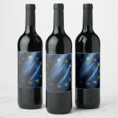 EU-Seidenflagge Weinetikett (Flaschen)
