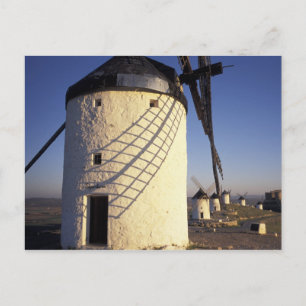 EU, Spanien, Consuegro, La Mancha. Windmühlen und Postkarte