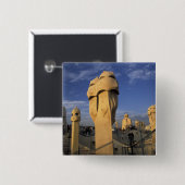 EU, Spanien, Katalonien, Barcelona. Antonio Gaudi Button (Vorne & Hinten)