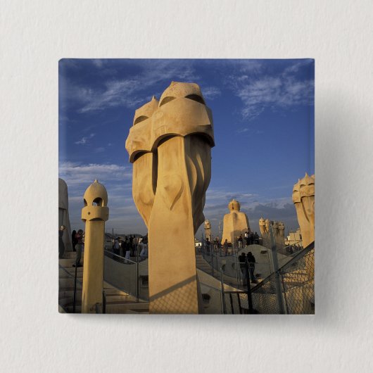 EU, Spanien, Katalonien, Barcelona. Antonio Gaudi Button (Vorderseite)