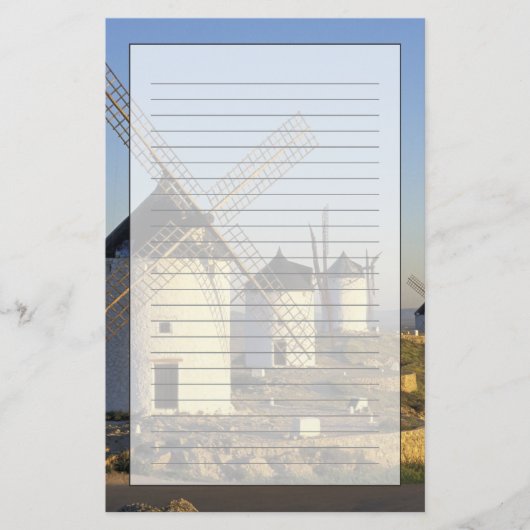 EU, Spanien, La Mancha, Consuegra. Windmühlen und Briefpapier (Vorderseite)