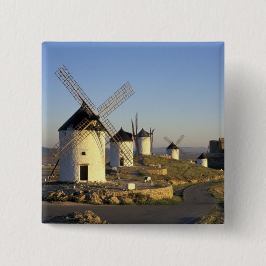 EU, Spanien, La Mancha, Consuegra. Windmühlen und Button (Vorderseite)