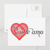 EU te amo (Portugiesisch) Postkarte (Vorne/Hinten)