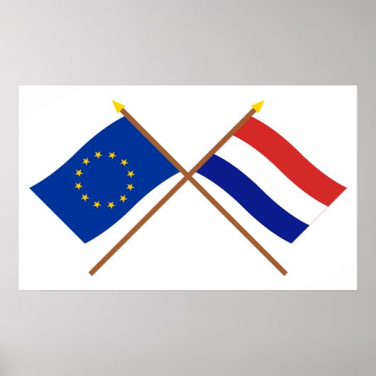 EU und Niederlande - Grenzflaggen Poster (Vorne)