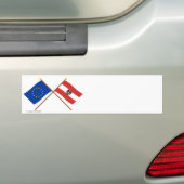 EU und Österreich gekreuzte Flaggen Autoaufkleber (Auf Auto)