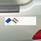 EU und Ungarn gekreuzte Flaggen Autoaufkleber (Auf Auto)