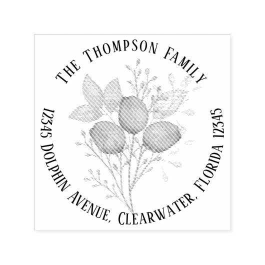 Euacalyptus Moderne einfache Rücksendeadresse Permastempel (Design)