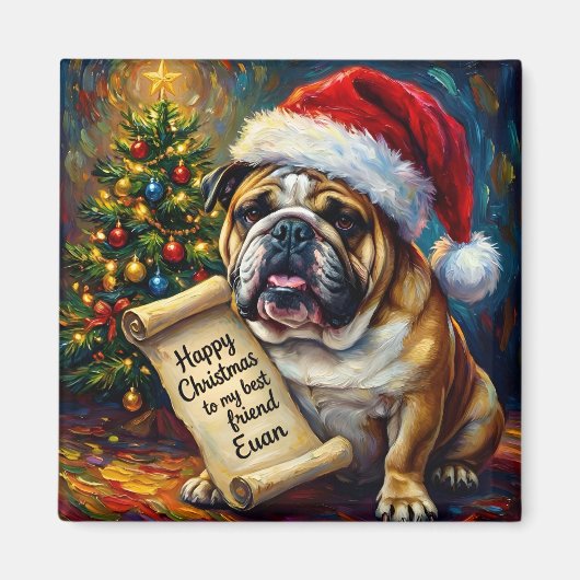 EUAN ~ BULLDOG Weihnachtsgrüße ~ Magnet (Vorne)