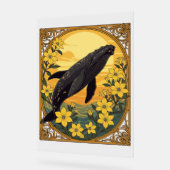 Eubalaena glacialis und Yellow Jasmine-Blume Acrylschild (Winkel)