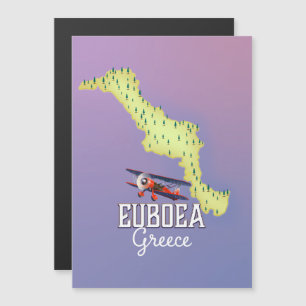 Euböa Griechenland Karte Reiseplakat