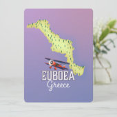 Euboea Griechenland Karte Reiseplakat (Stehend Vorderseite)
