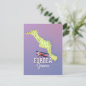 Euboea Griechenland Karte Reiseplakat (Stehend Vorderseite)