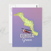 Euboea Griechenland Karte Reiseplakat (Vorne/Hinten)