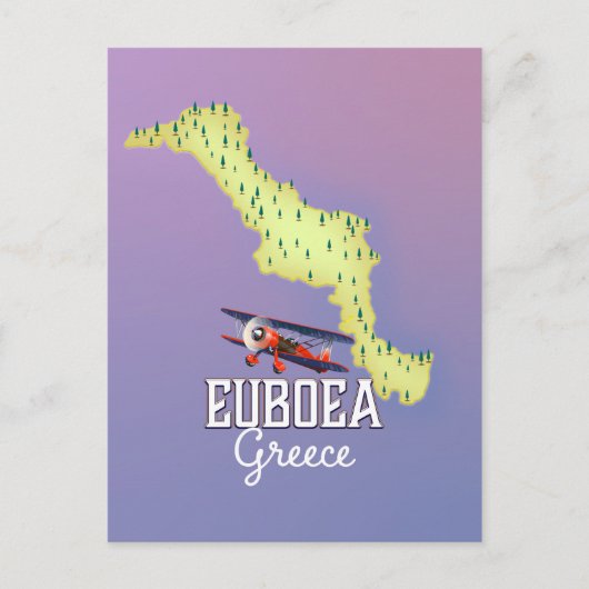 Euboea Griechenland Karte Reiseplakat (Vorderseite)