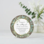 Eucalpytus foliage Watercolor Wedding Round Einladung (Stehend Vorderseite)