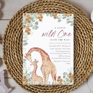 Eucalypt Wild One Giraffe Babydusche Einladung