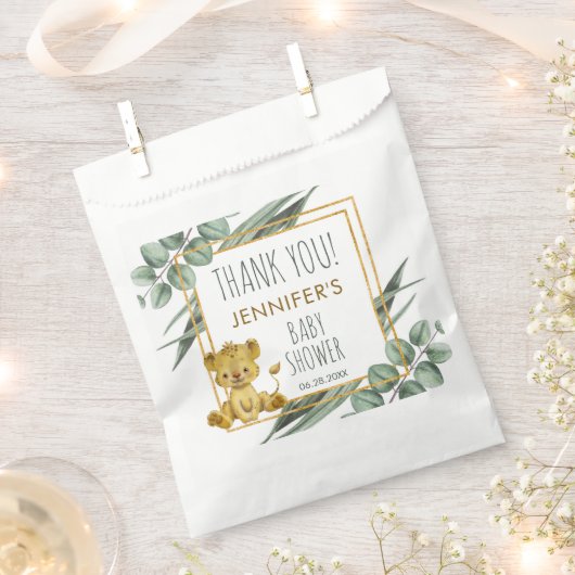 Eucalyptu Jungle Safari Lion Baby Dusche Vielen Da Geschenktütchen (Ausgeschnitten)