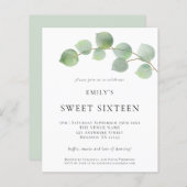 Eucalyptus 16 . Geburtstag Einladung zum Geburtsta (Vorne/Hinten)