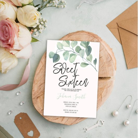 Eucalyptus 16 . Geburtstag Einladung zum Geburtsta