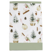 Eucalyptus Acorns Weihnachten Mittlere Geschenktüte (Vorderseite)