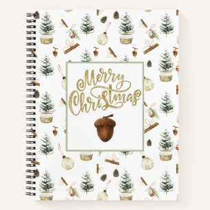 Eucalyptus Acorns Weihnachten Notizblock