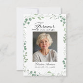 Eucalyptus After Funeral Memorial Sympathy  Dankeskarte (Vorderseite)