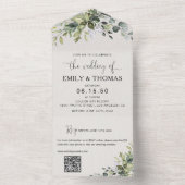 Eucalyptus All in One Wedding Invite Einladung (Innen Boden)