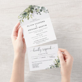 Eucalyptus All in One Wedding Invite Einladung