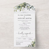 Eucalyptus All in One Wedding Invite Einladung (Innen)