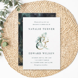Eucalyptus Ampersand Gold Green Wedding Einladung
