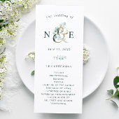 Eucalyptus Ampersand Gold Green Wedding Programm