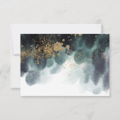 Eucalyptus Ampersand Gold Green Wedding RSVP Karte (Rückseite)