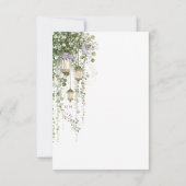Eucalyptus and Purple Floral Wedding Details Card (Rückseite)