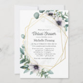 Eucalyptus Anemone Geometric Virtual Baby Dusche Einladung (Vorderseite)