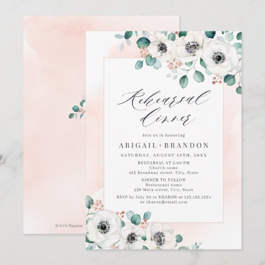 Eucalyptus anemone Probe Einladung (Vorne/Hinten)