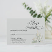 Eucalyptus-Antwortkarte RSVP Karte (Stehend Vorderseite)