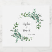 Eucalyptus Aquarelle Hochzeit Schaumweinetikett (Einzelnes Label)