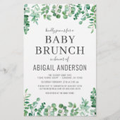 Eucalyptus Baby Brunch Dusche Einladung (Vorderseite)