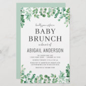 Eucalyptus Baby Brunch Dusche Einladung (Vorne/Hinten)