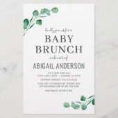 Eucalyptus Baby Brunch Grüne Einladung (Vorderseite)
