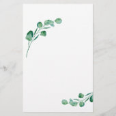 Eucalyptus Baby Brunch Grüne Einladung (Rückseite)